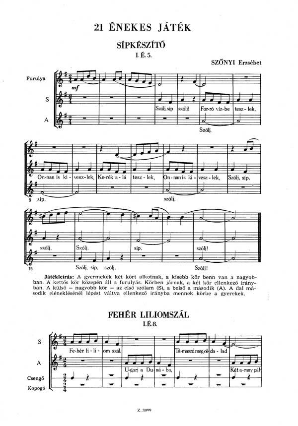 21 énekes játék