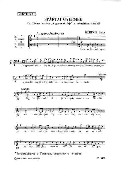 Spártai gyermek. From the mystery-play