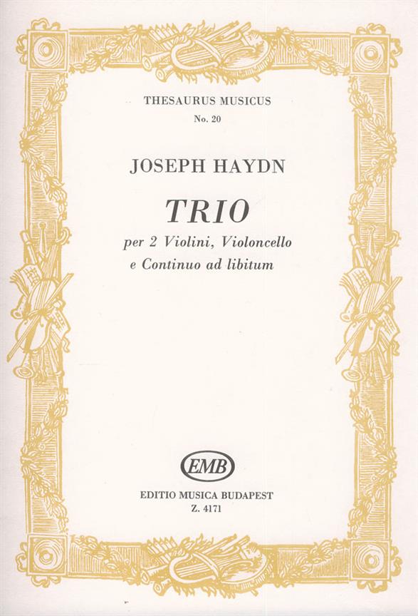 Trio für 2 Violinen, Violoncello und Continuo ad : für 2 Violinen, Violoncello und Continuo ad. lib.