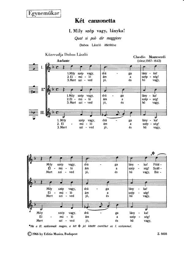 Two canzomettas