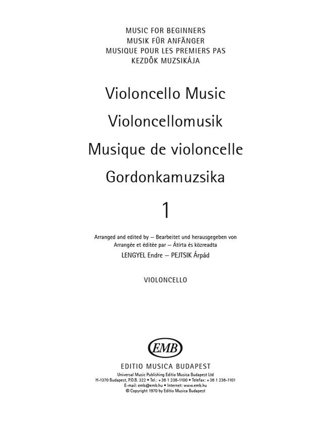 Violoncello Music for Beginners - cello part