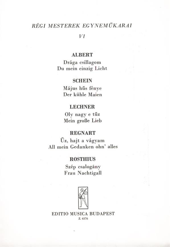 Régi mesterek egynemükarai V6 : Upper Voices Collection