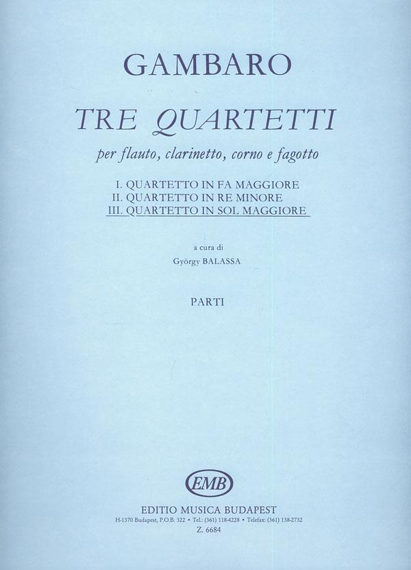 Tre quartetti per flauto, clarinetto, coro e fagot : III. Quartetto in sol maggiore