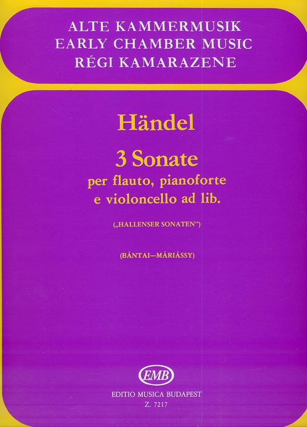 3 sonate : per flauto, pianoforte e violoncello ad. lib.