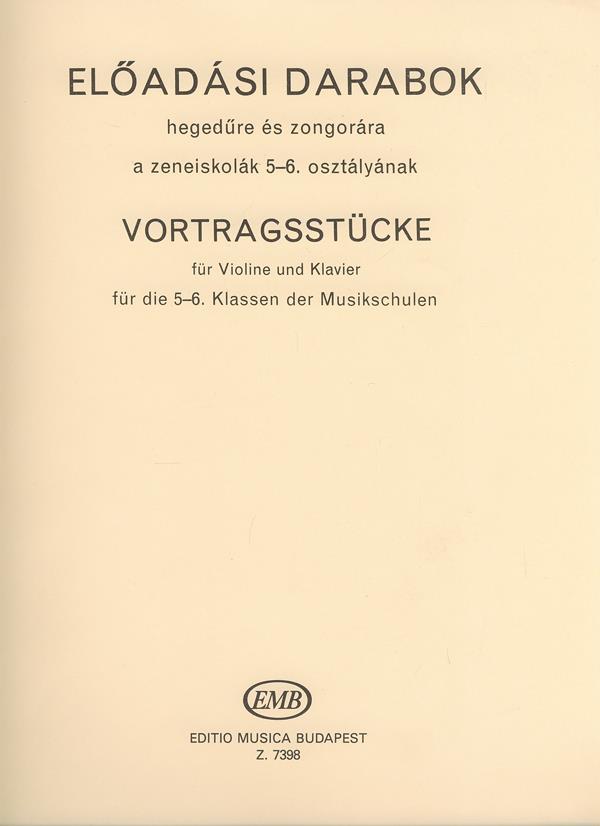 Vortragsstücke für Violine und Klavier zu Band V : zu Band V-VI der Violinschule