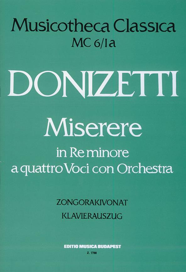 Miserere in re minore MC 6/1 : a quattro voci con orchestra (piano)