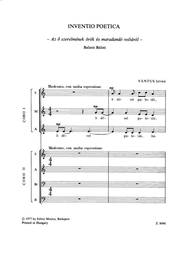 Inventio poetica for double chorus
