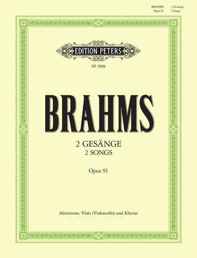 2 Songs Op.91 For Alto Voice, Viola & Piano
