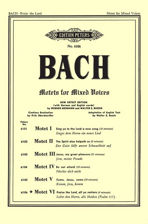 Motet No. 6 BWV 230 Lobet den Herrn, alle Heiden