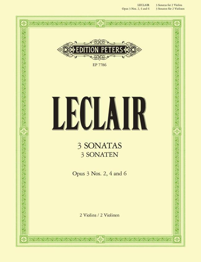 3 Sonatas for Two Violins Op.3 Nos.2, 4, 6