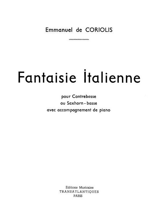 Coriolis De: Fantaisie Italienne