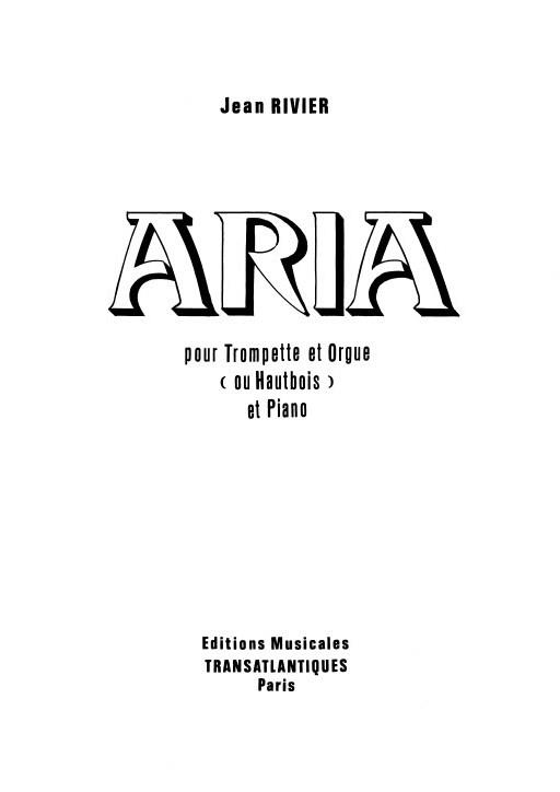 Jean Rivier: Aria