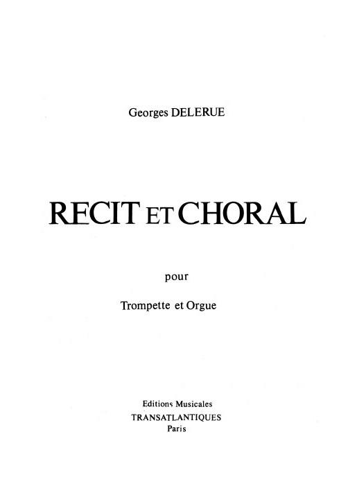 DELERUE RECIT ET CHORAL TRUMPET/ORGAN