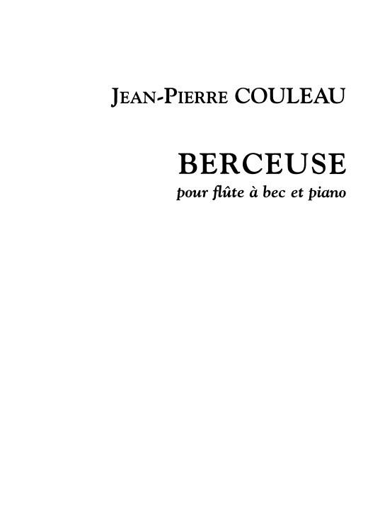 Jean-Pierre Couleau: Berceuse