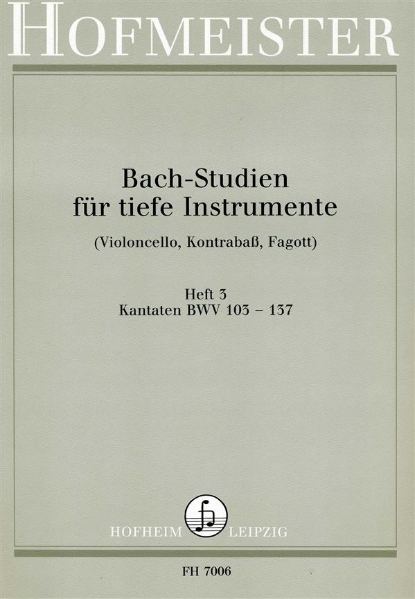 Bach: Studies Book 3-cantatas Bwv 103 - 137