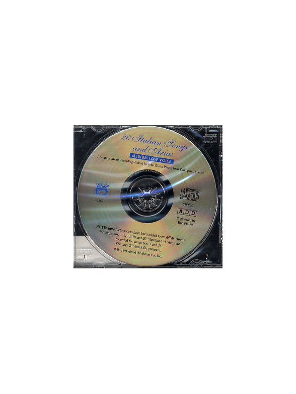 26 Italian Songs And Arias (Medium/Low Voice) CD