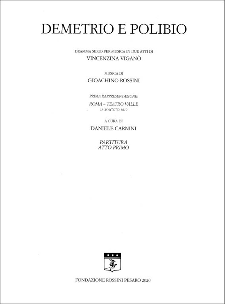 Demetrio e Polibio : Edizione critica a cura di Daniele Carnini
