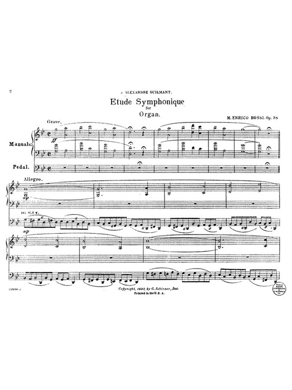 Enrico Bossi: Etude Symphonique Op.78