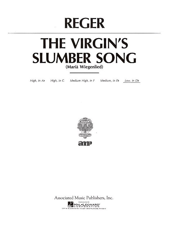 Max Reger: Virgin's Slumber Song Op.76 No.52 (A Flat)