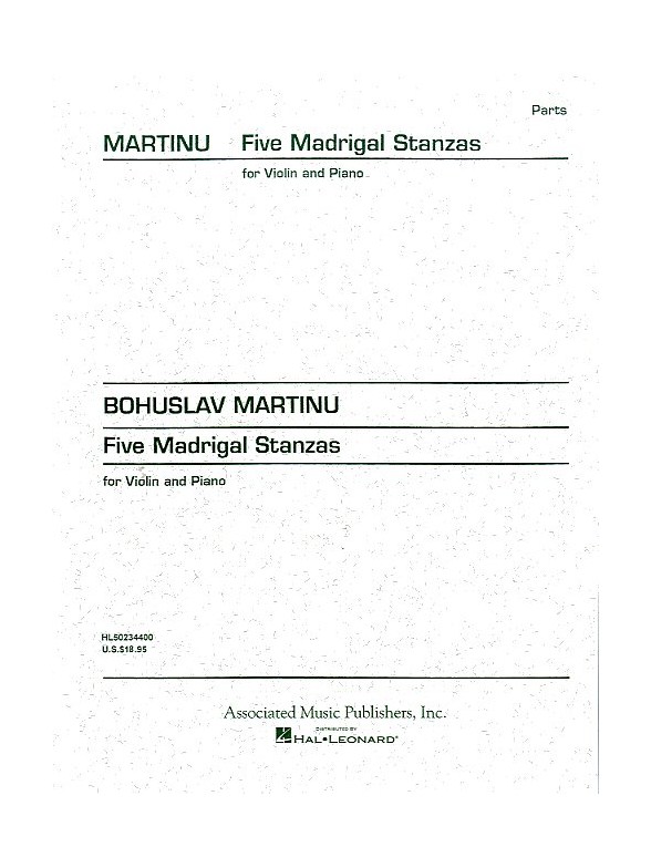Bohuslav Martinu: Five Madrigal Stanzas