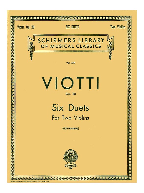Giovanni Battista Viotti: Six Duets For Two Violins Op.20