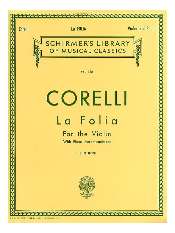 Arcangelo Corelli: Variations On La Folia (Violin/Piano)