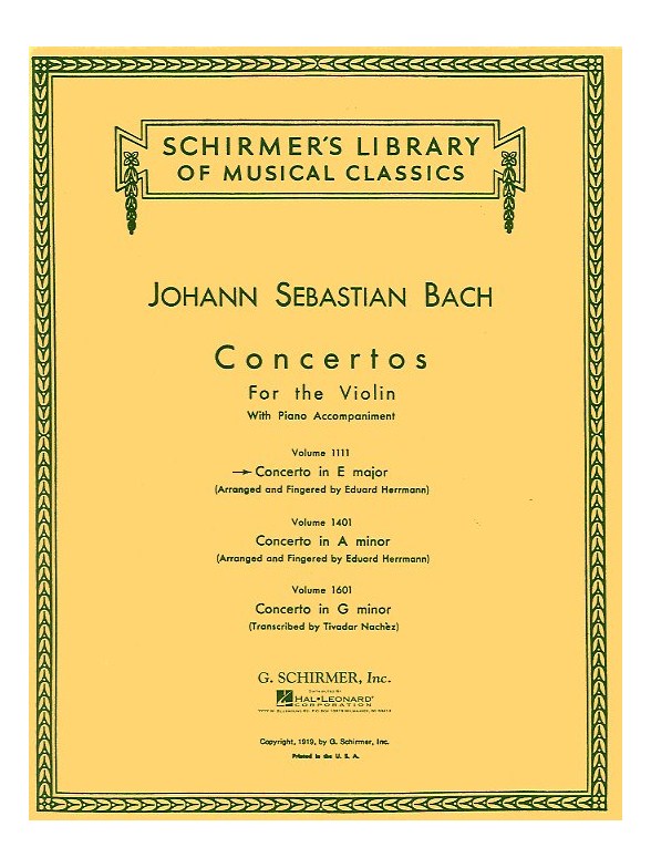 Johann Sebastian Bach: Violin Concerto In E Major (Violin/Piano)