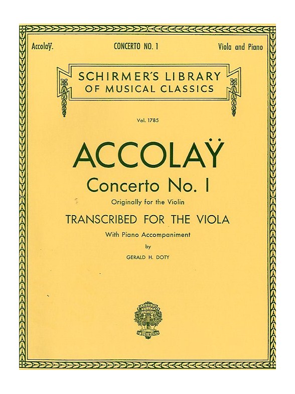 Jean Baptiste Accolay: Concerto No. 1 (Viola And Piano)