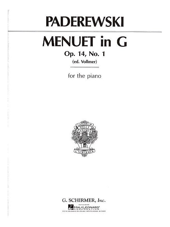 Ignacy Paderewski: Menuet In G Op.14 No.1