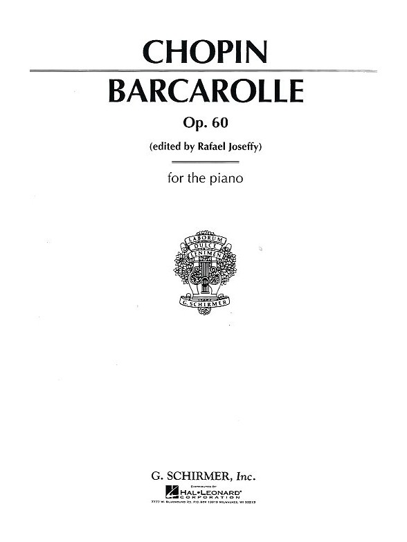 Frederic Chopin: Barcarolle In F Sharp Op.60