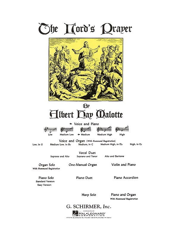Albert Hay Malotte: The Lord's Prayer - Medium Low Voice
