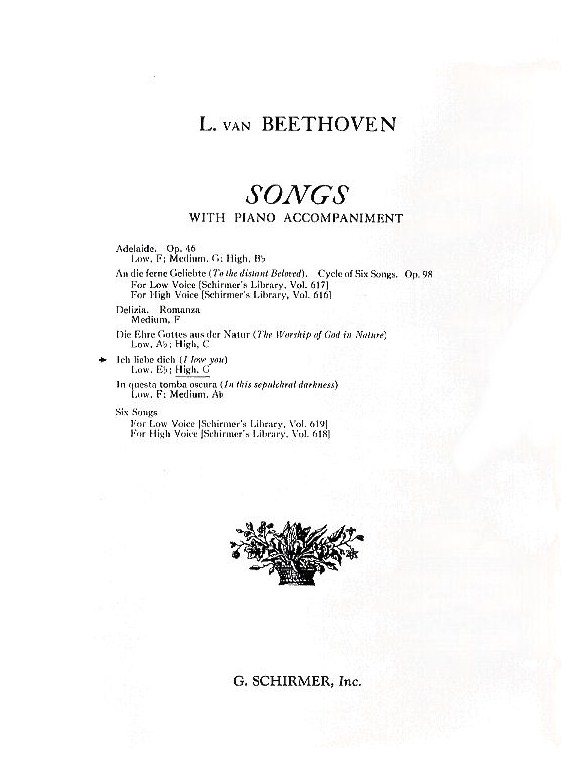 Beethoven: Ich Liebe Dich (High Voice)