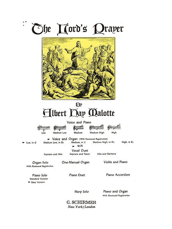Albert Hay Malotte: The Lord's Prayer (Low Voice/Organ)