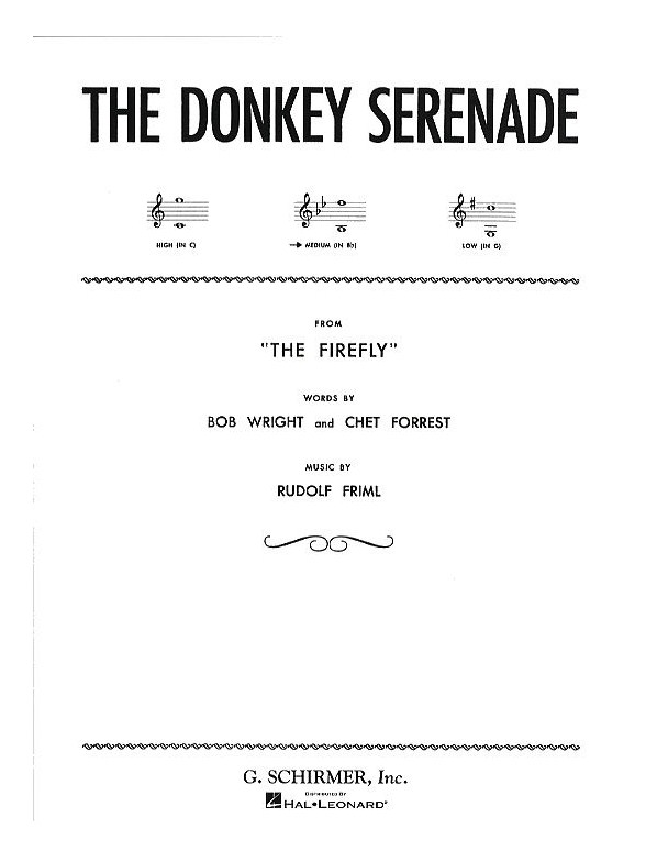 Rudolf Friml: Donkey Serenade (Medium Voice)