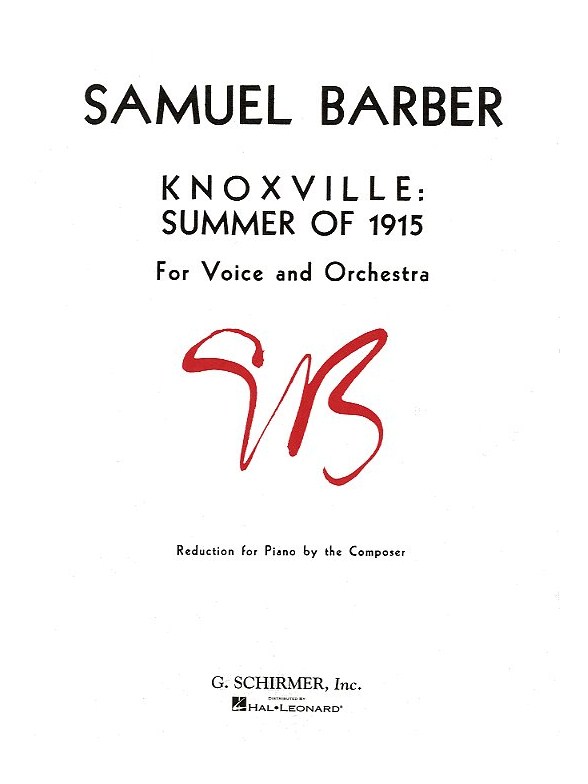 Samuel Barber: Knoxville: Summer Of 1915 Op.24 (Voice/Piano)