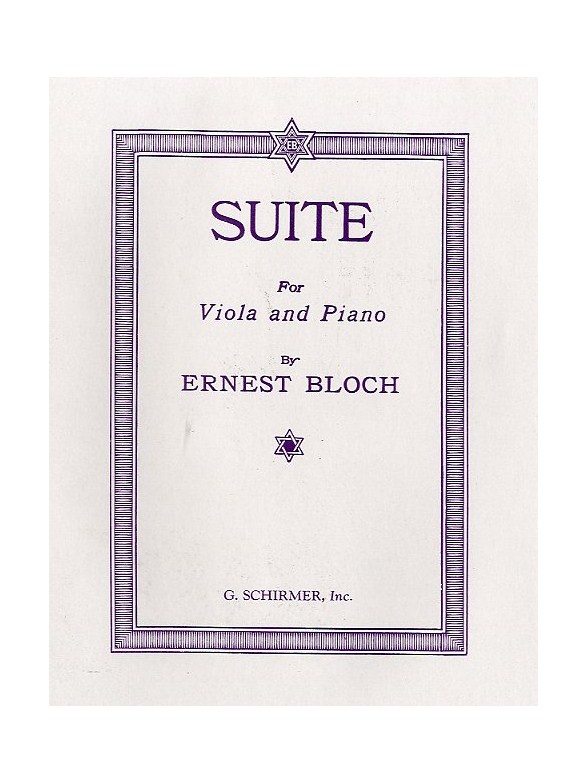 Ernest Bloch: Suite For Viola And Orchestra (Viola/Piano)