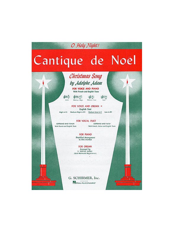 Adolphe Adam: Cantique De Noel (O Holy Night) For Medium Low Voice And Organ In C