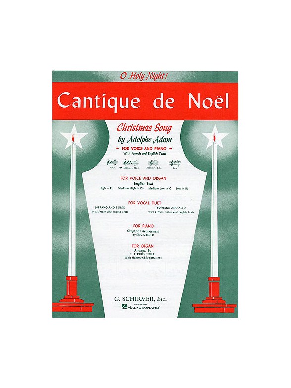 Adolphe Adam: Cantique De Noel (O Holy Night) For Medium High Voice And Organ In D Flat
