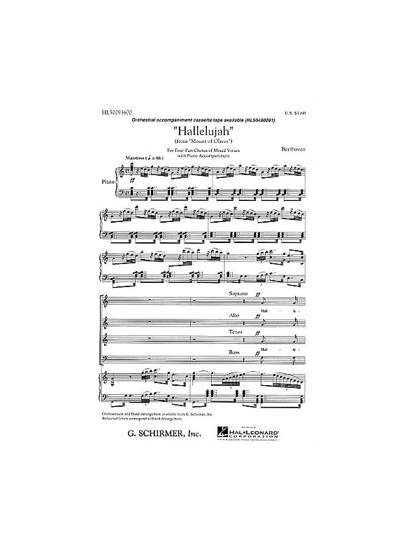 Beethoven: Hallelujah (Mount Of Olives) (SATB)