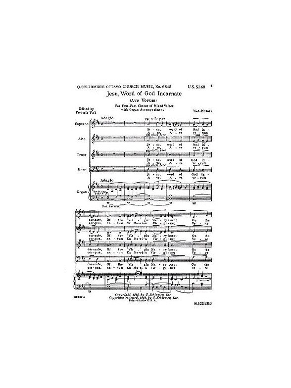 W.A. Mozart: Ave Verum Corpus (SATB)