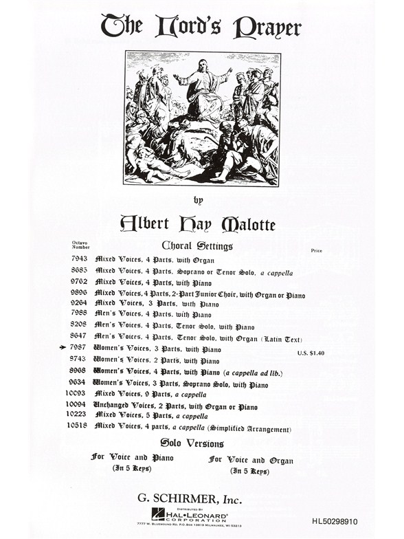 Albert Hay Malotte: The Lord's Prayer SSA