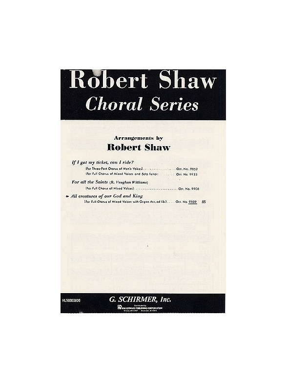 All Creatures Of Our God And King (Arr. Robert Shaw)