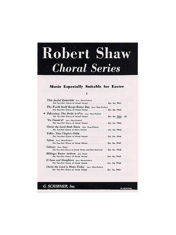 Giovanni Palestrina: The Strife Is O'er