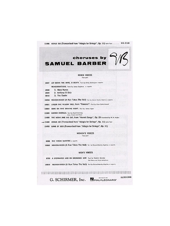 Samuel Barber: Agnus Dei