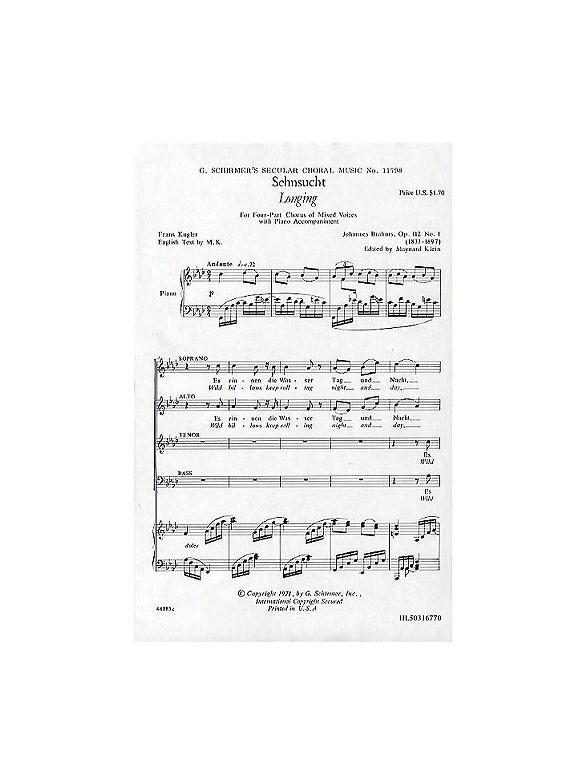 Johannes Brahms: Sehnsucht Op.112 No.1