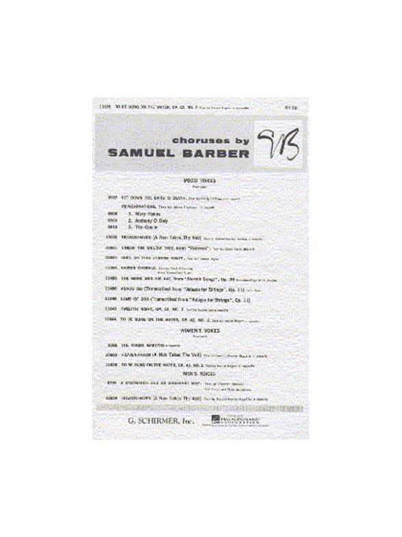 Samuel Barber: To Be Sung On Water (SSAA)