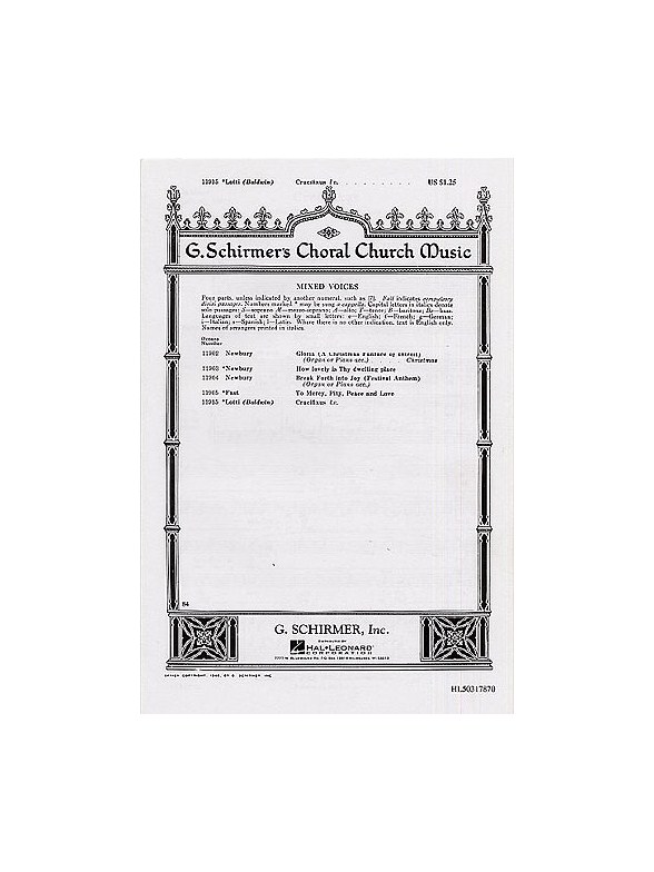 Antonio Lotti: Crucifixus (SATB)
