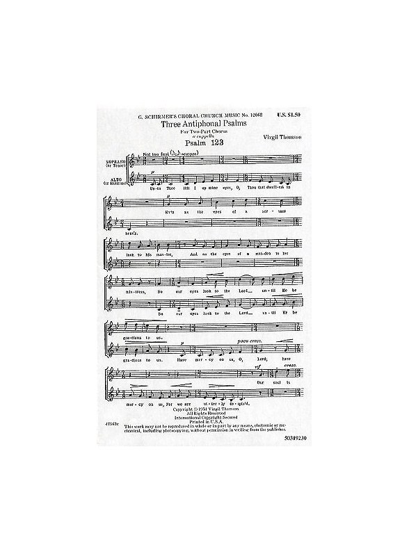 Virgil Thomson: Three Antiphonal Psalms