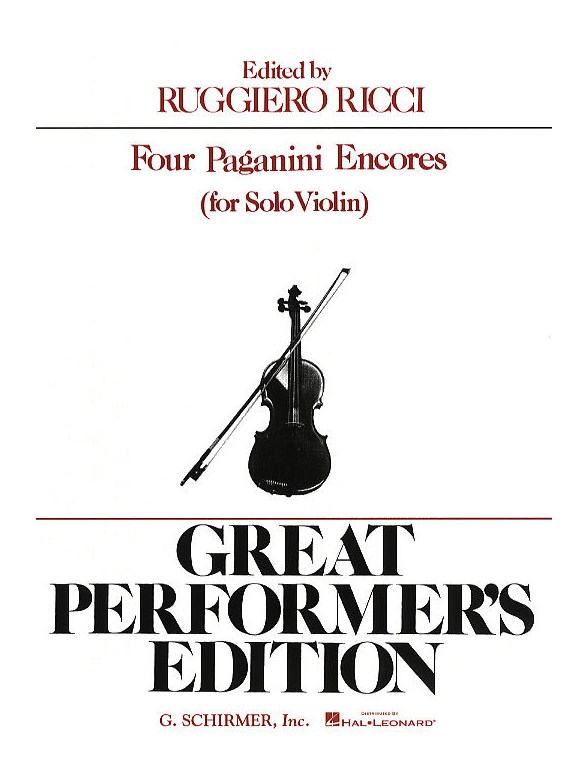 Niccolo Paganini: Four Encores For Violin