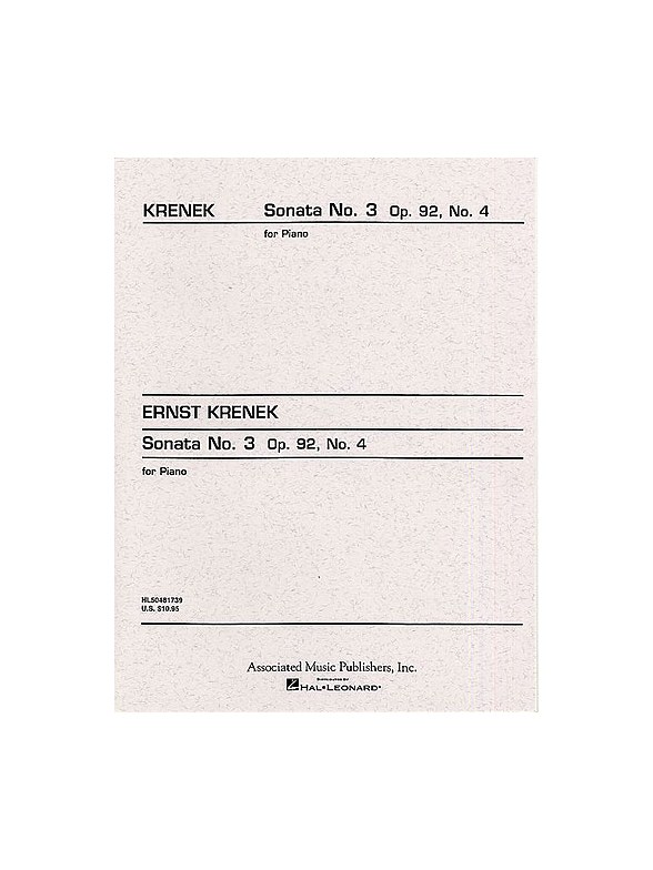 Ernst Krenek: Piano Sonata No.3 Op.92 No.4
